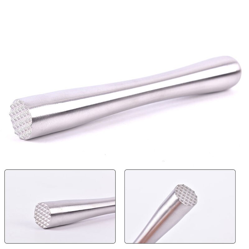 1pc DIY Drink Fruit Crushed Ice Tool Stainless Steel Wine Mixing Stick Cocktail Shaker With Crushing Hammer