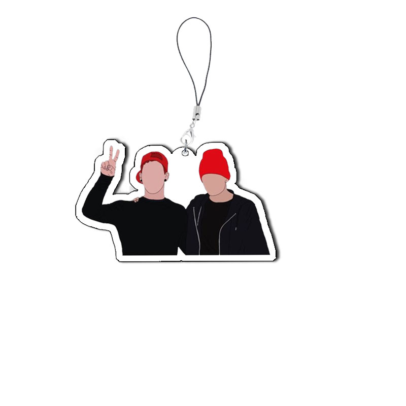 Twenty One Pilots Keychain Mobile Phone Chain Acrylic Twenty One Pilots Key Ring Pendant Accessories Jewelry Fans ﻿: Silver