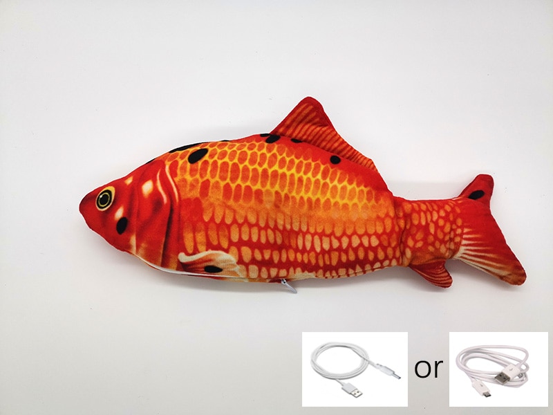 Juguete eléctrico para gatos, pez 3D con carga USB, simulación de peces móviles, juguetes para mascotas, suministros de juguete flexible: R1