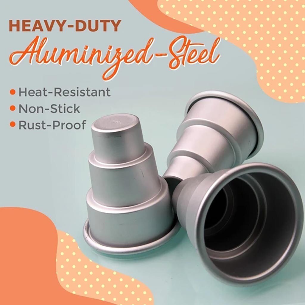 Mini Drie-Tiered Cake Pan Puddingvorm Muffin Decorating Mould Gereedschap Keuken Dessert Cake Decorating Gereedschap Bakvormen