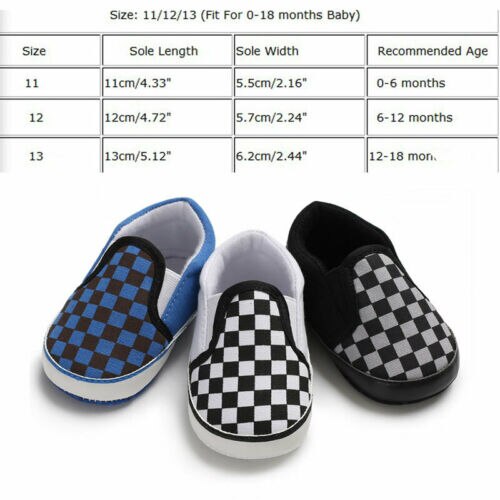 Pudcoco Newborn Baby Boy Girl Crib Pram Shoes Prewalker Soft Sole Slippers Trainers 0-18 Black,11cm