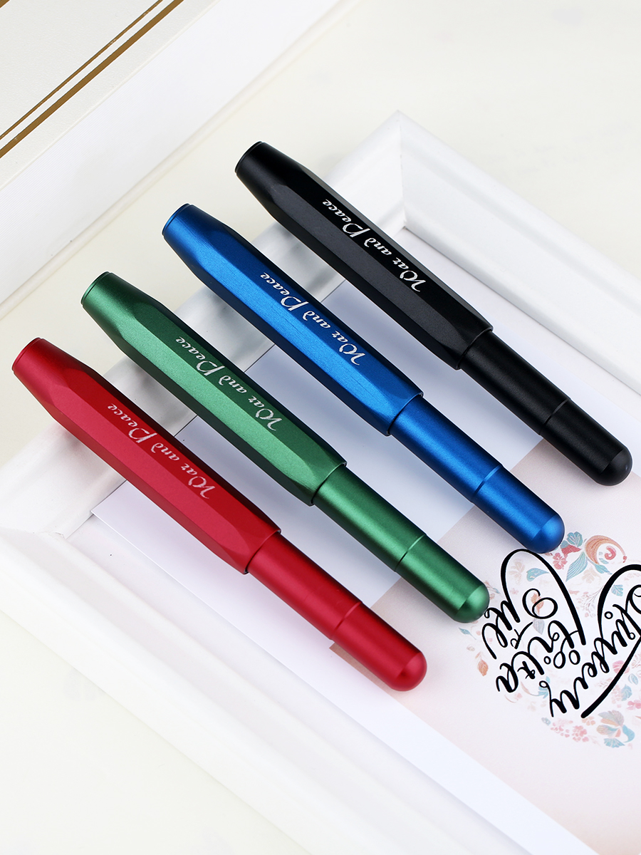 Majohn Alpha Aluminum Alloy Vintage Travel Short Fountain Pen EF/F/Bent Nib Office School Stationery Pocket Ink Writing Pen