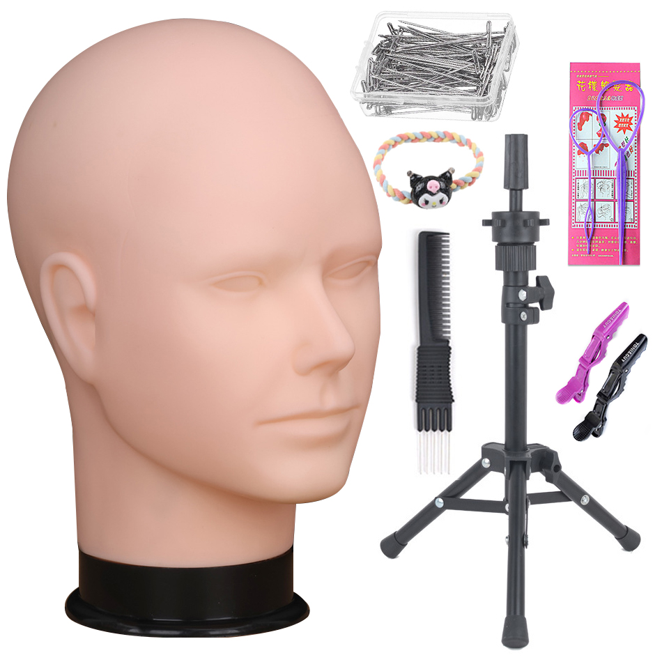 Mannequin Head With T-pin Wig Cap Tripod For Women Making Wig Hat Glasses Mask Display Cosmetology Manikin Head Makeup Practice: Silver