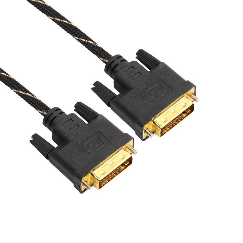 HL LCD Digital Monitor DVI D To DVI-D Gold Male 24+1 Pin Dual Link TV Cable For TFT MAY15E22
