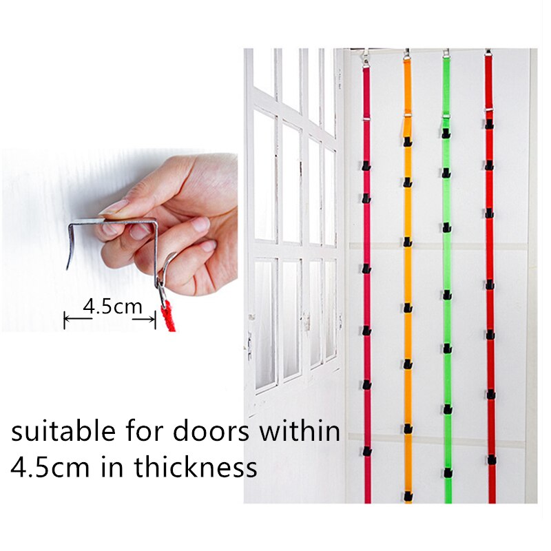 Adjustable Nylon Door Hooks Cap Rack Hat Coat Holder Handbag Key Hook Home Storage Organizer 8 Hooks Portable Door Closet Hanger