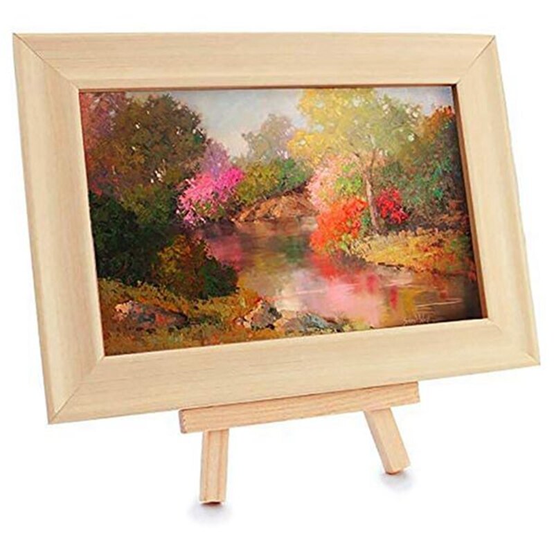 20 Pieces of Mini Wooden Display Easel Wooden Easel, Used for Painting Craft Small Acrylic Oil Project, 9X16mm