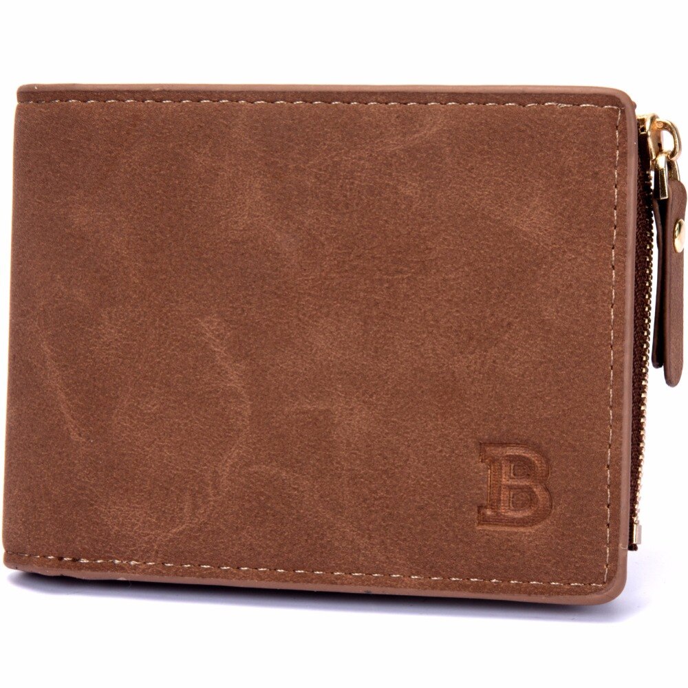 Heren Portemonnee Korte Portemonnee Kleine Mode Zwart Bruin ID Credit Card Holder Purse Portemonnee