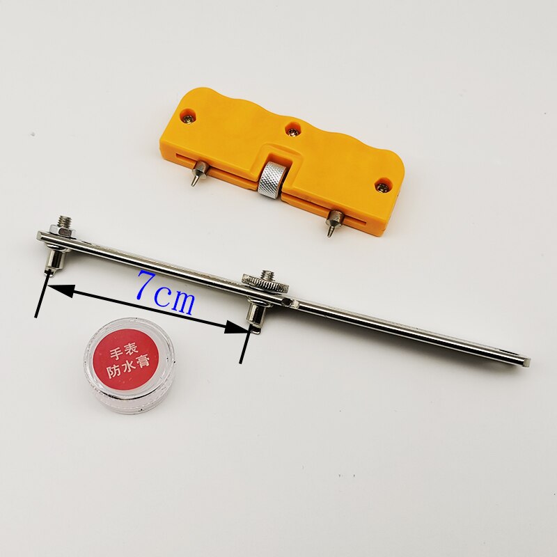 watch repair tool kit dust cover link remover opening strap movement holder hand presser spring bar adjustment hands set: Gold