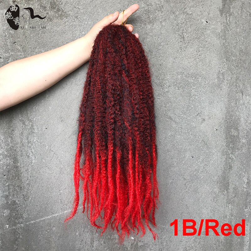 Syntetiskt fläthår 1 st/lot afro marley hair crochet diy flätor frisyrförlängning hög temperatur 18 & #39 ;& #39 ; xishixiuhair: 1b- röda