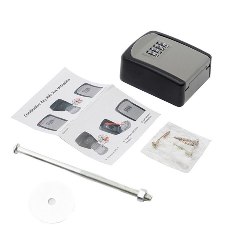 Small Key Box Password Lock Metal Outdoor Wall-mounted Anti-theft Lock Box