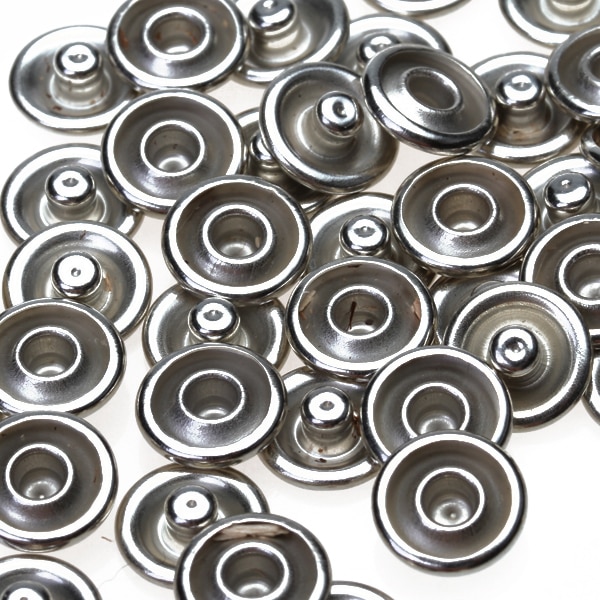 50 Sets No Sew-on Snap Buttons Metal Snaps Fasteners Press Studs Buttons for Sewing, 9.5 mm,Silver
