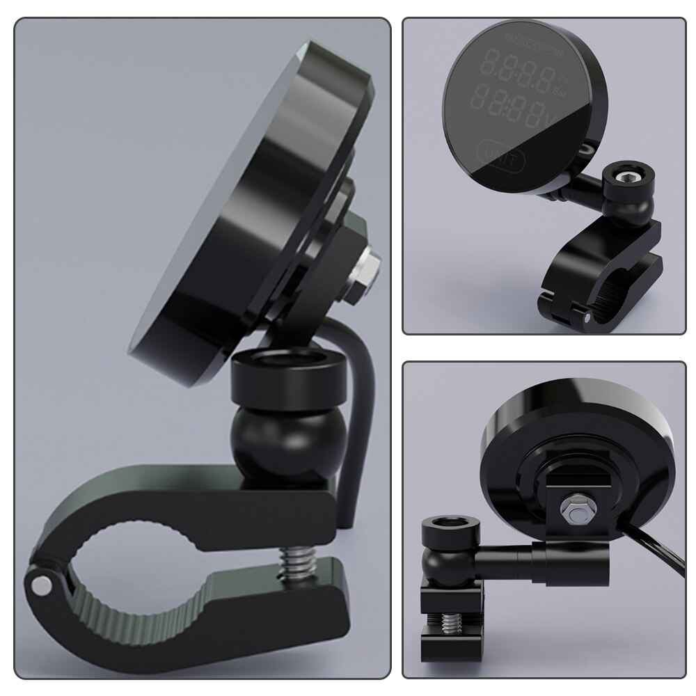 TPMS Motorcycle Tire Pressure Monitoring System With 2 External Sensors LCD Digital Display Waterproof Tyre Gauge