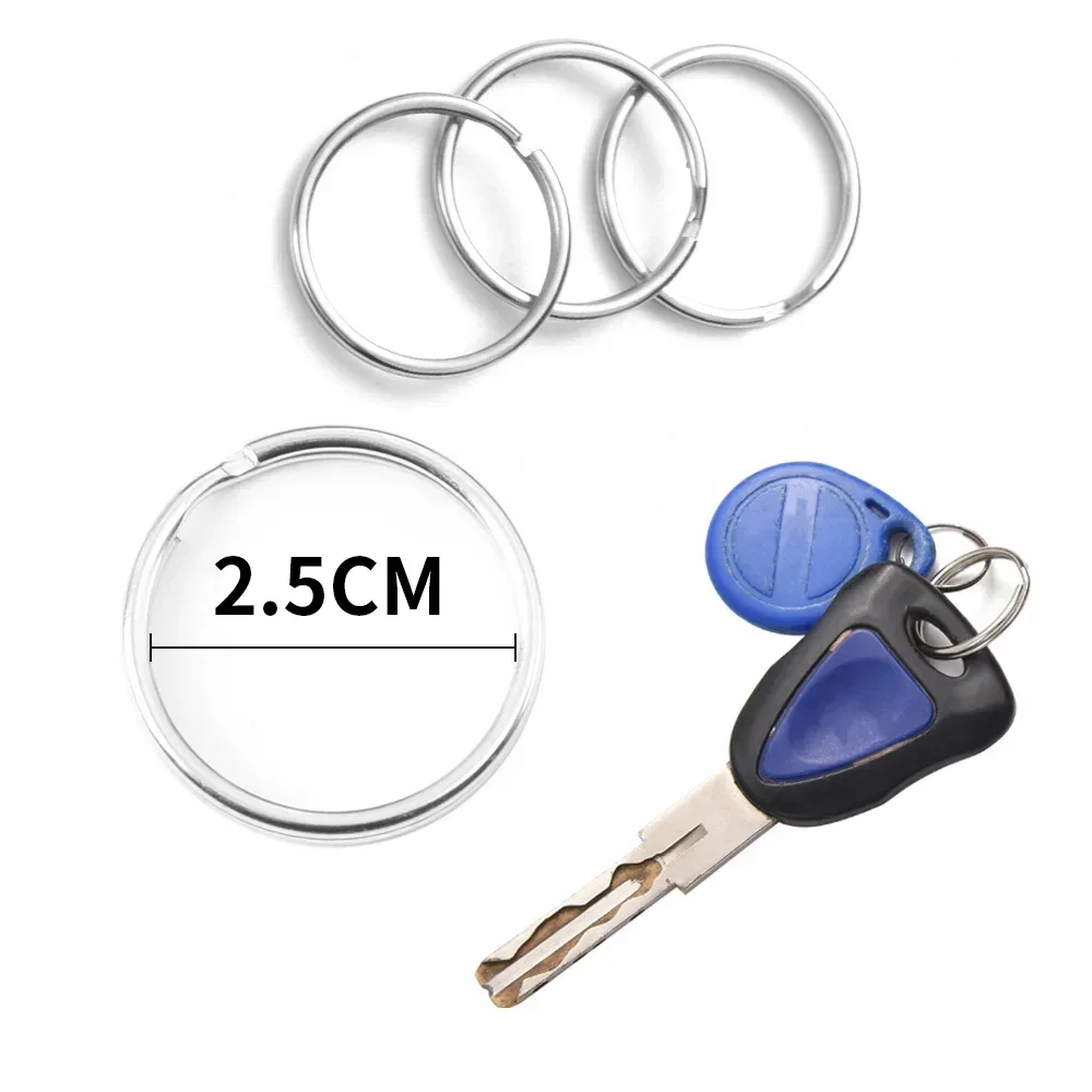 Stainless Steel Key Rings Round Flat Line Split Rings Car Keyrings Jewelry Making Metal Keychains Circle DIY Findings