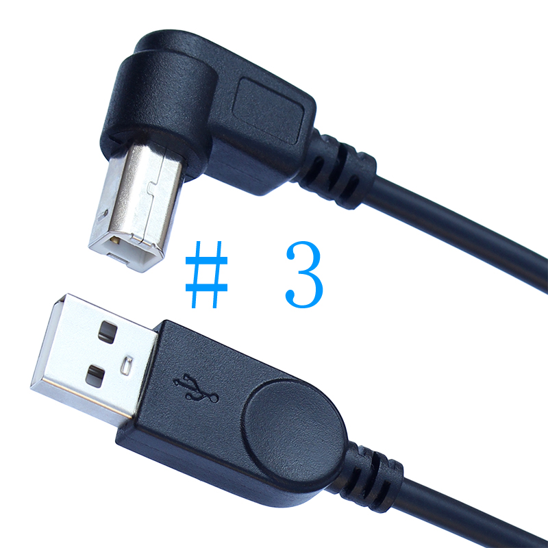 USB 2.0 A Male to USB B Male Type B Up&Down&Right & Left Angle Printer Scanner 90 Degree Cable 1 meter: green