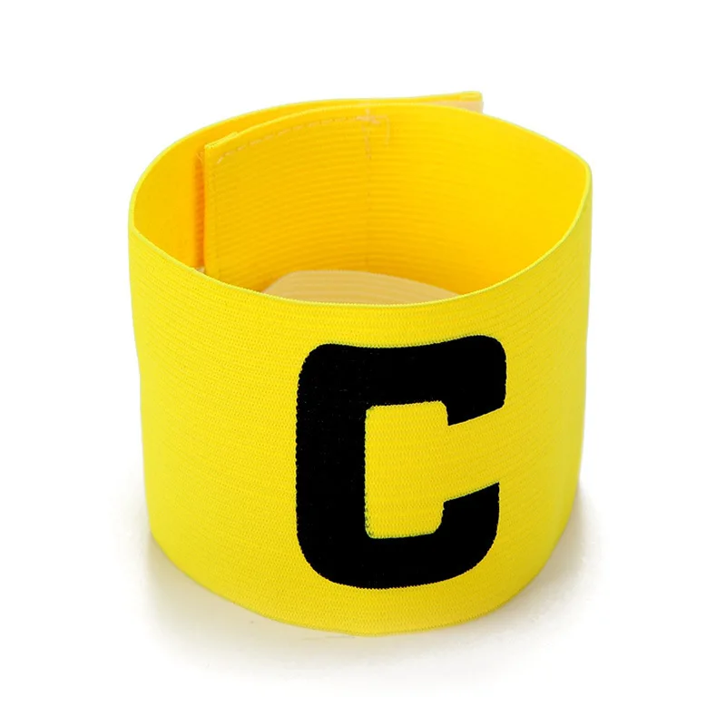 1PC FußBall Kapitänsbinde C-Band Sport Armbinde Spiel Kapitän Tragen Armbinde FußBall Ausrügestochen FußBall Zubehör: verrotten