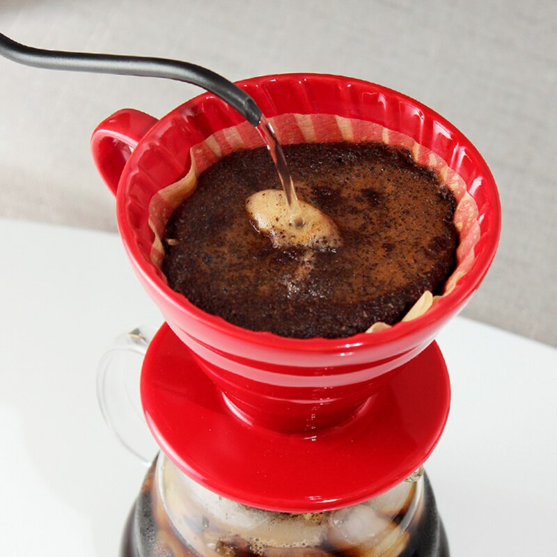 Keramische Koffie Druppelaar Motor V60 Stijl Koffie Drip Filter Cup Permanente Giet Over Koffiezetapparaat Brewer met Aparte Stand Cafe