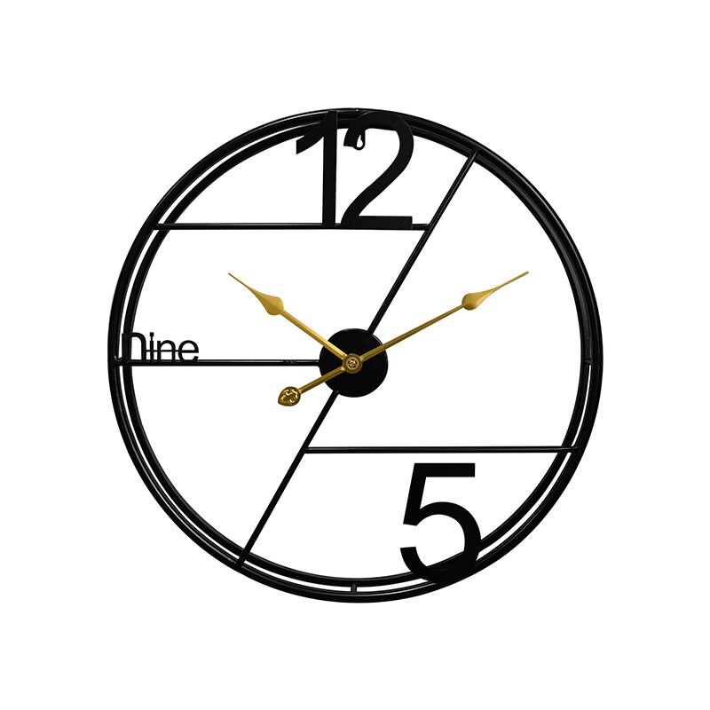 Gold Wall Clock Modern Large Wall Clocks Living Room Clock Nordic Background Wall Decorative Clock Silent Wall Clock: 60cm Black