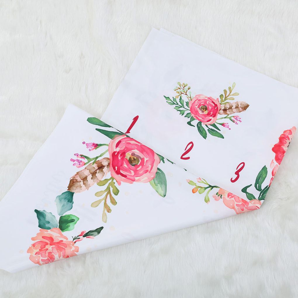 Baby Baby Deken Foto Fotografie Prop Dekens Bloemen Patroon Zachte Baby Inbakeren Wrap Baby Beddengoed Badhanddoek 100*100cm
