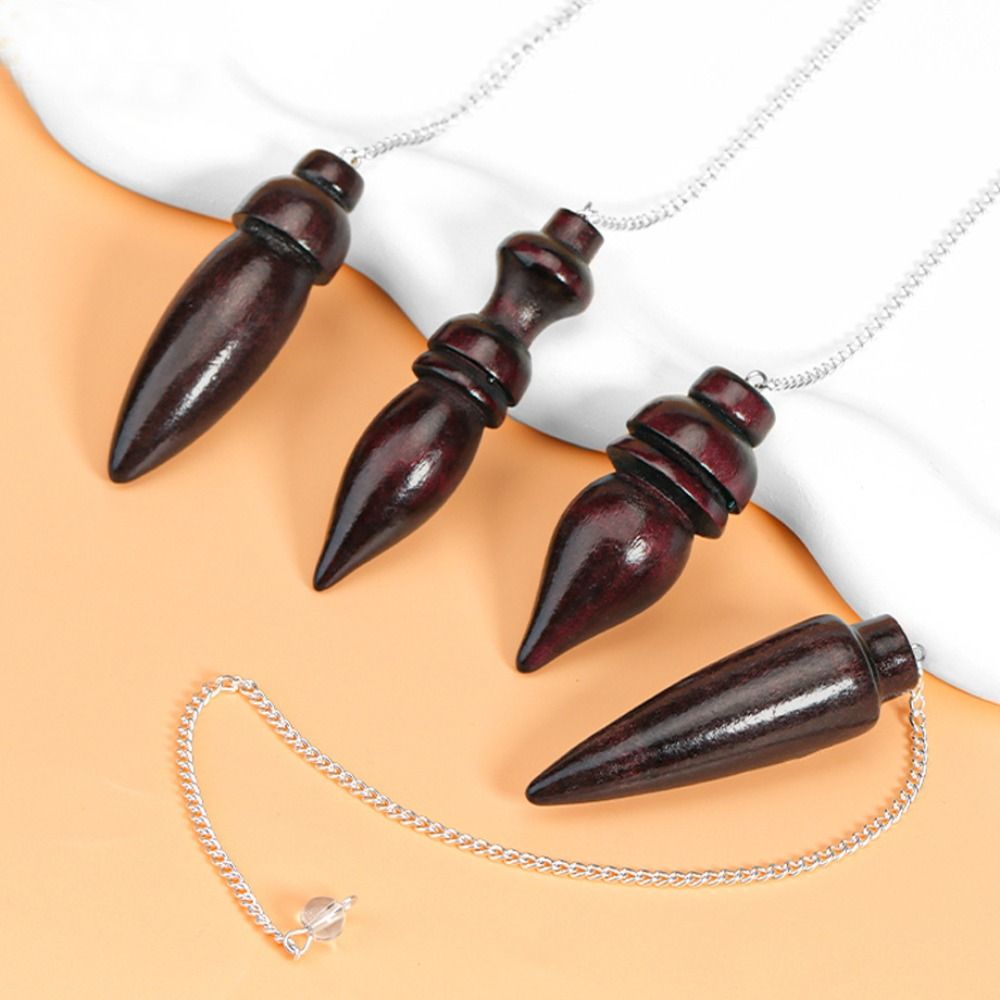 Pêndulo De Madeira Natural para Adivinhação, Radiestesia Pêndulos De Madeira Egípcia, Radiestesia com Corrente, Reiki Espiritual, Novo