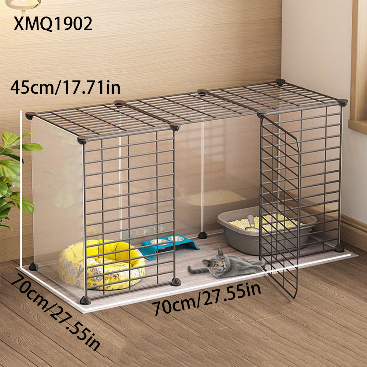 Valla para gatos, jaula para gatos, valla para mascotas doméstica, espacio grande para interiores, deflector de aislamiento para gatos, barandilla para gatitos, antisalto: Negro