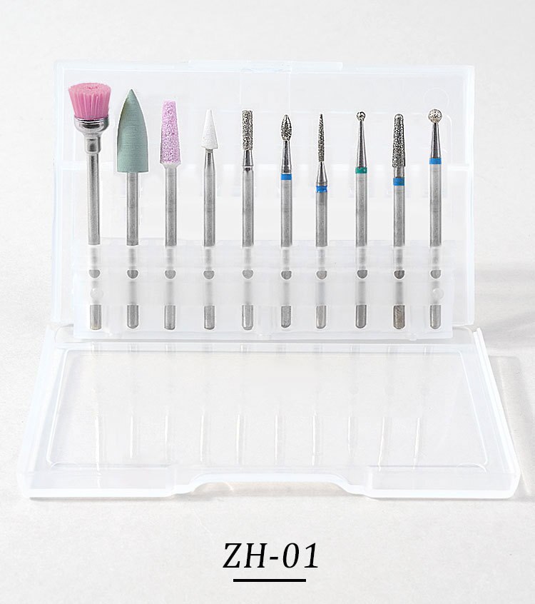 Nail Boor 1 Doos Frezen Voor Nail Art Ronde/Tip Hoofd Polijsten Professionele Nail bestanden Art Tool: 01