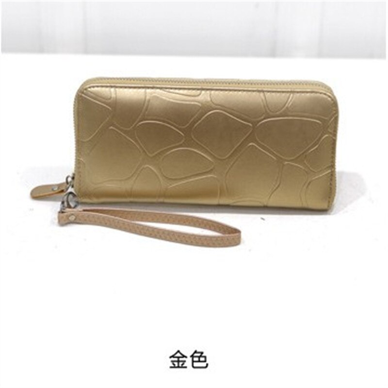 Pochette pour téléphone portable, portefeuille Long pour femmes, grande pierre en relief, , fermeture éclair,