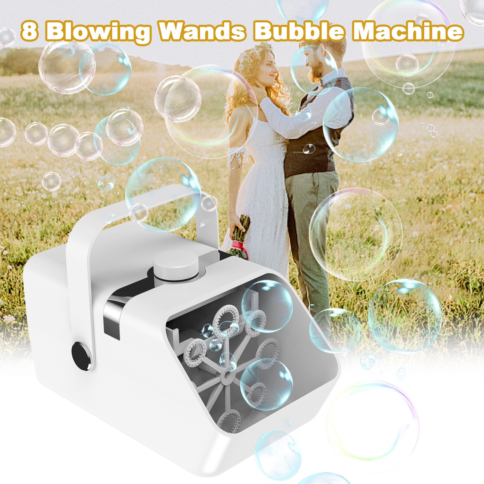 Bubble Machine Automatic Bubble Blower Bubble Maker Portable 2 Speeds for Parties Weddings Birthdays Outdoor Indoor Use: A