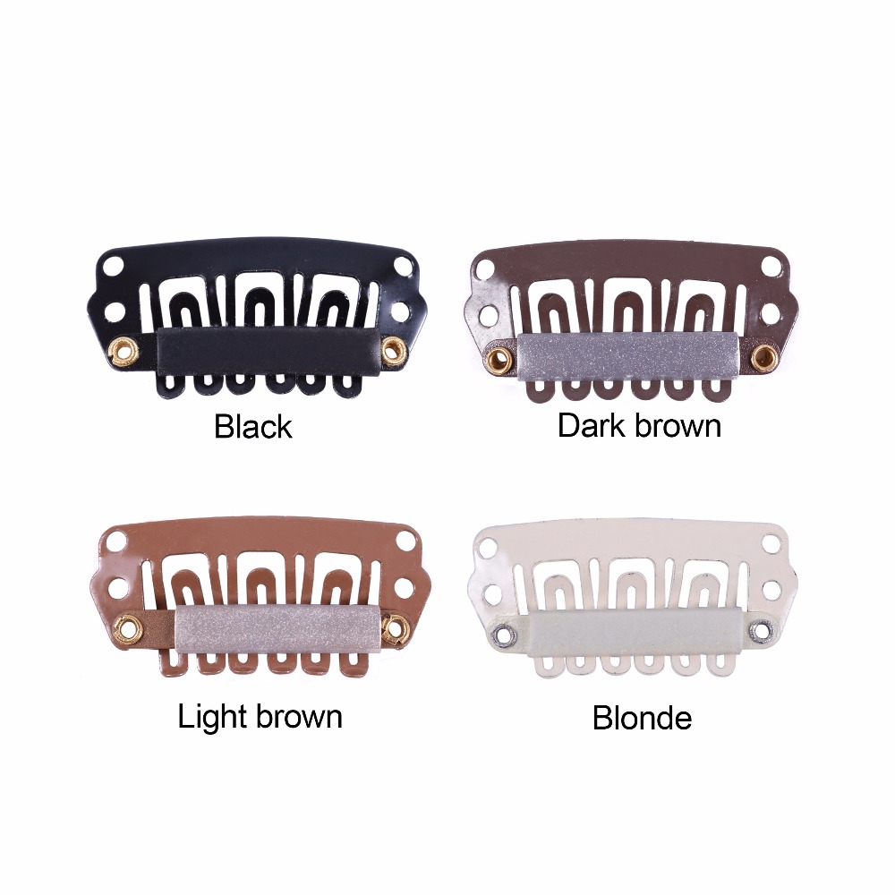 50 Uds. De pinzas en forma de U para extensiones de cabello, Clip de Metal con parte trasera de silicona, Clips para peluca, accesorios para peluca