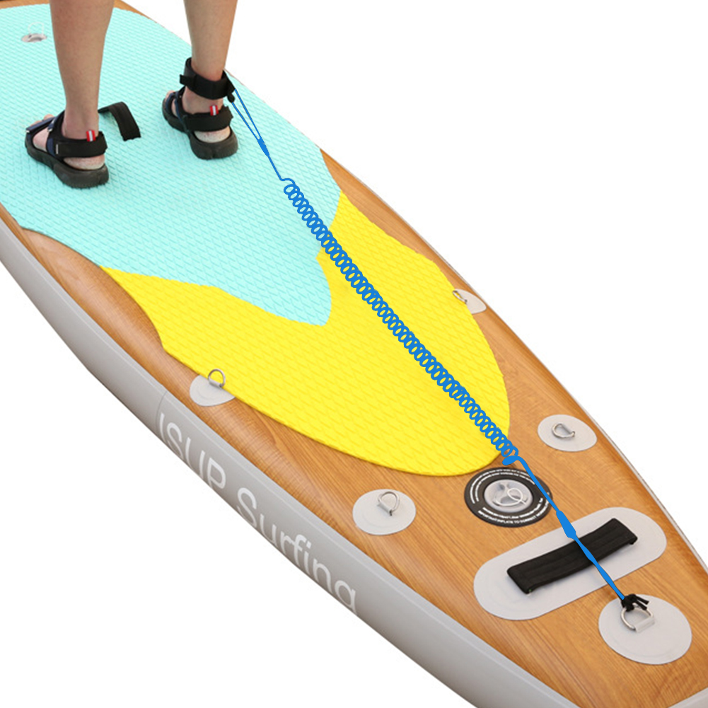 3 meter lange, aufgerollte surfleine für stand-up-paddle-boards, surfbrettleine, beinschlaufe für familien-outdoor-wasserdekoration