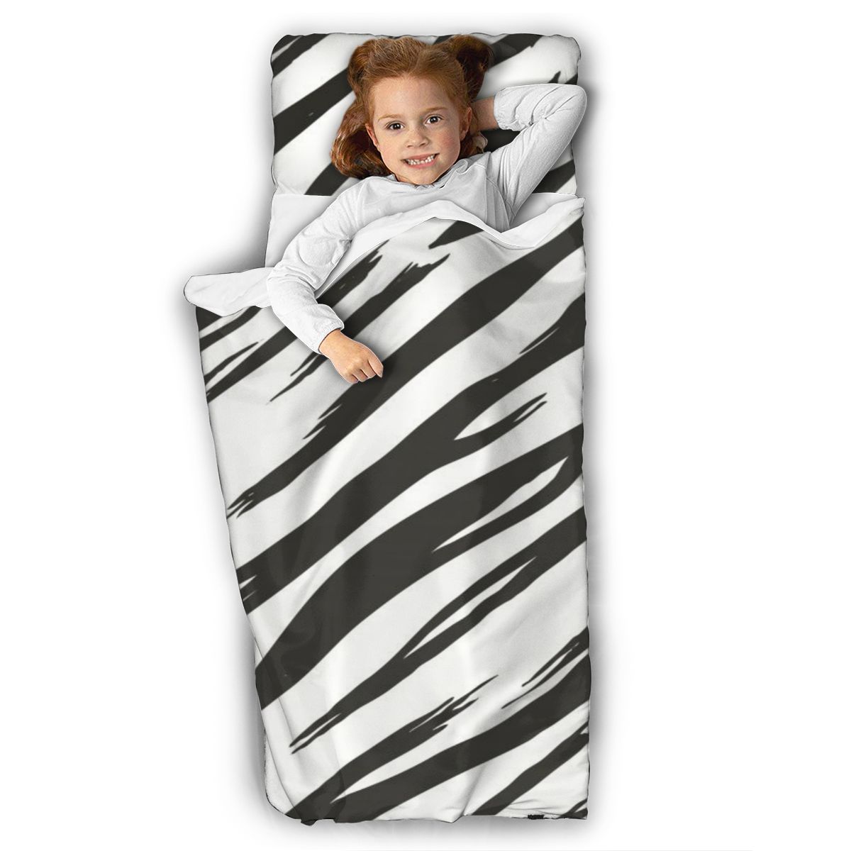 Drôle zèbre peau matelas enfant en bas âge sieste tapis de couchage maternelle enfants ensemble de literie avec oreiller