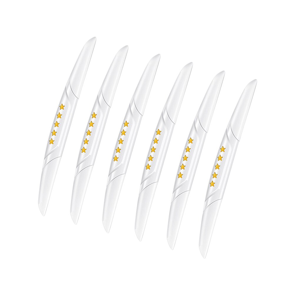 6Pcs Universele Auto Anti-Collision Strip Autodeur Anti-Collision Bescherming Strip Auto Bumper Hoek Bescherming Rubber strip: WHITE