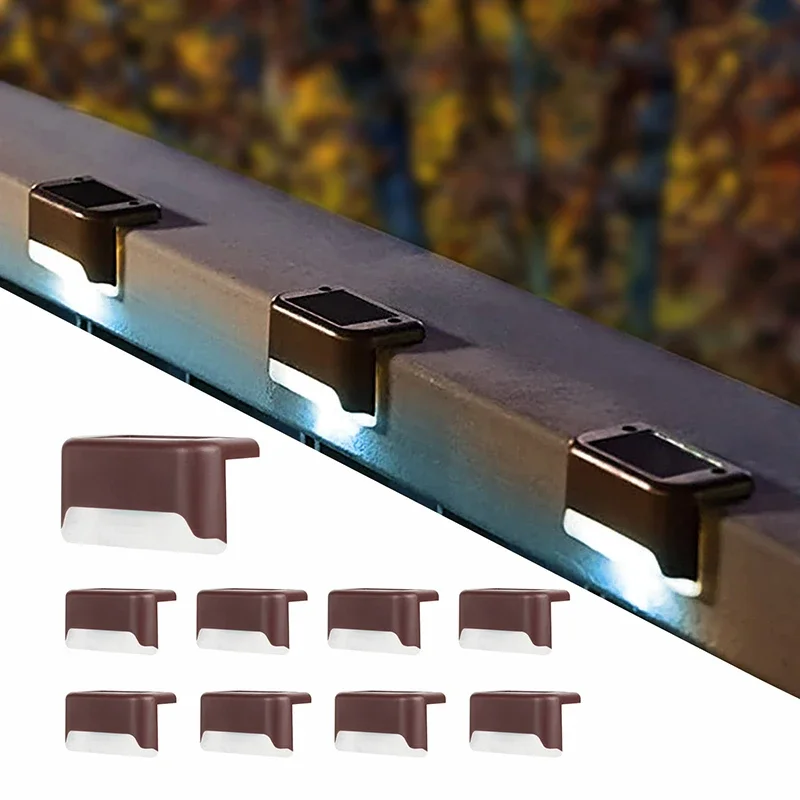 Lampy solarne LED Ogród na zewnątrz Balkon Klatka schodowa Ogrodzenie Balustrada Światła Dziedziniec Wodoodporne słoneczne zewnętrzne dekoracyjne kinkiety: orange
