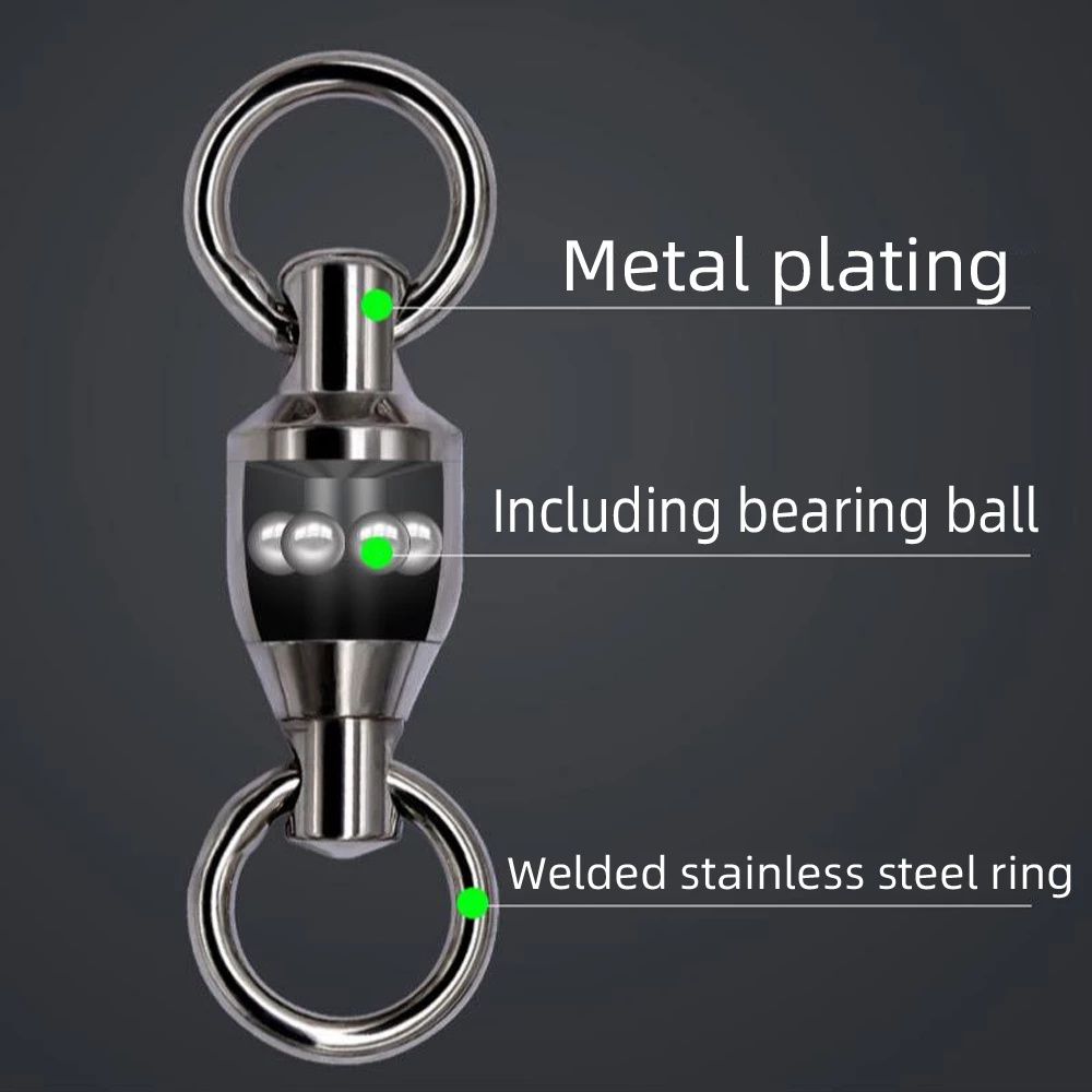 5 Stuks Draaibare Ovale Split Ringen Roestvrij Staal Gehaakte Snap Rollende Draai Connector Jig Verbindingsring Vissen