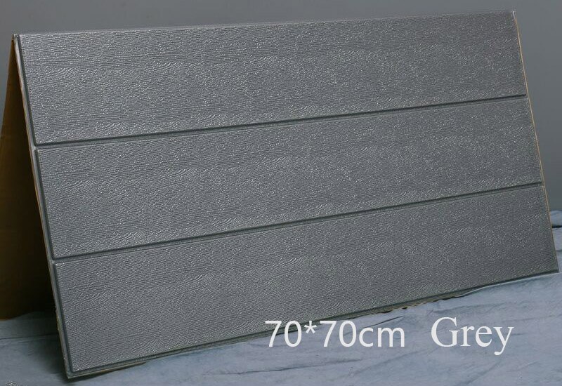3D Wooden Wall Sticker Home Decor PE Foam Waterproof Wall Covering Self Adhesive Wallpaper For Living Room Bedroom 3D Wall Panel: Pure Gray