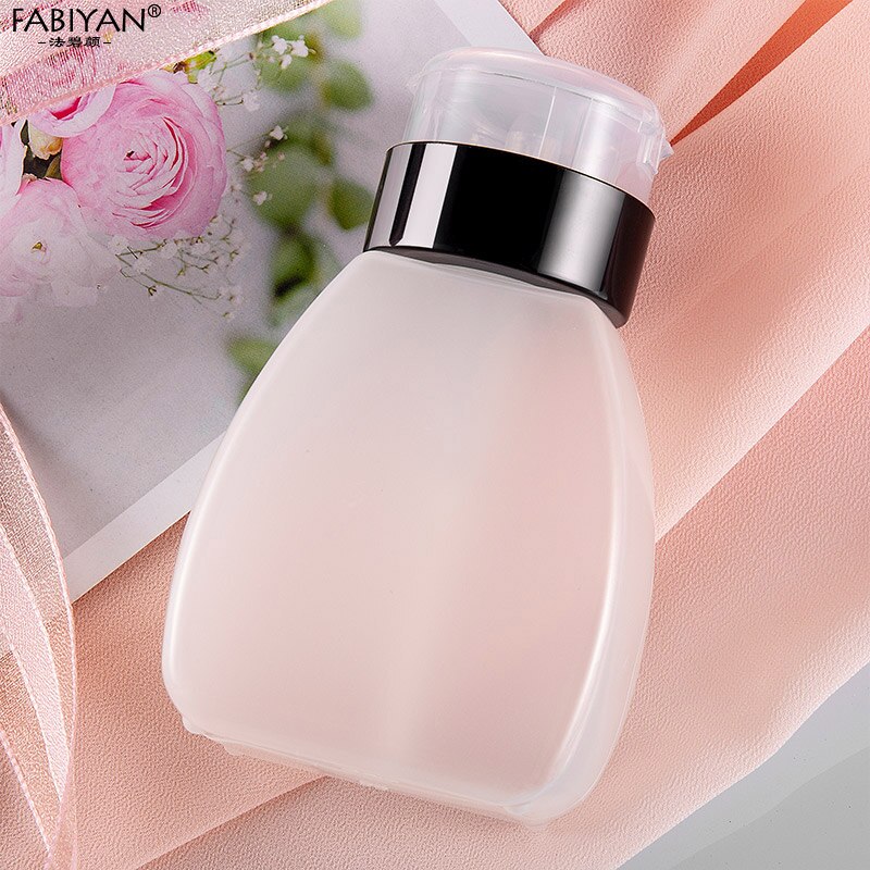 1Pc 250ml Nail Art Empty Plastic Bottle Polish Remover Alcohol Press Pumping Dispenser Nail Art UV Gel Cleaning Manicure Tool: Arc black
