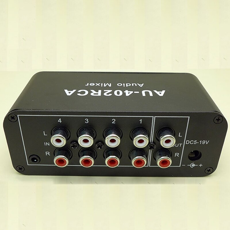 Multi-Source Rca Mixer Stereo Audio Reverberator Audio Switch Switcher 4 Ingang 2 Uitgang Driver Hoofdtelefoon Volumeregeling