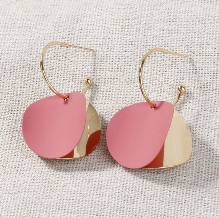 women's Summer earrings female earring for women jewelry red earings jewelry korean cherry long tide earrings: pink-ES1420