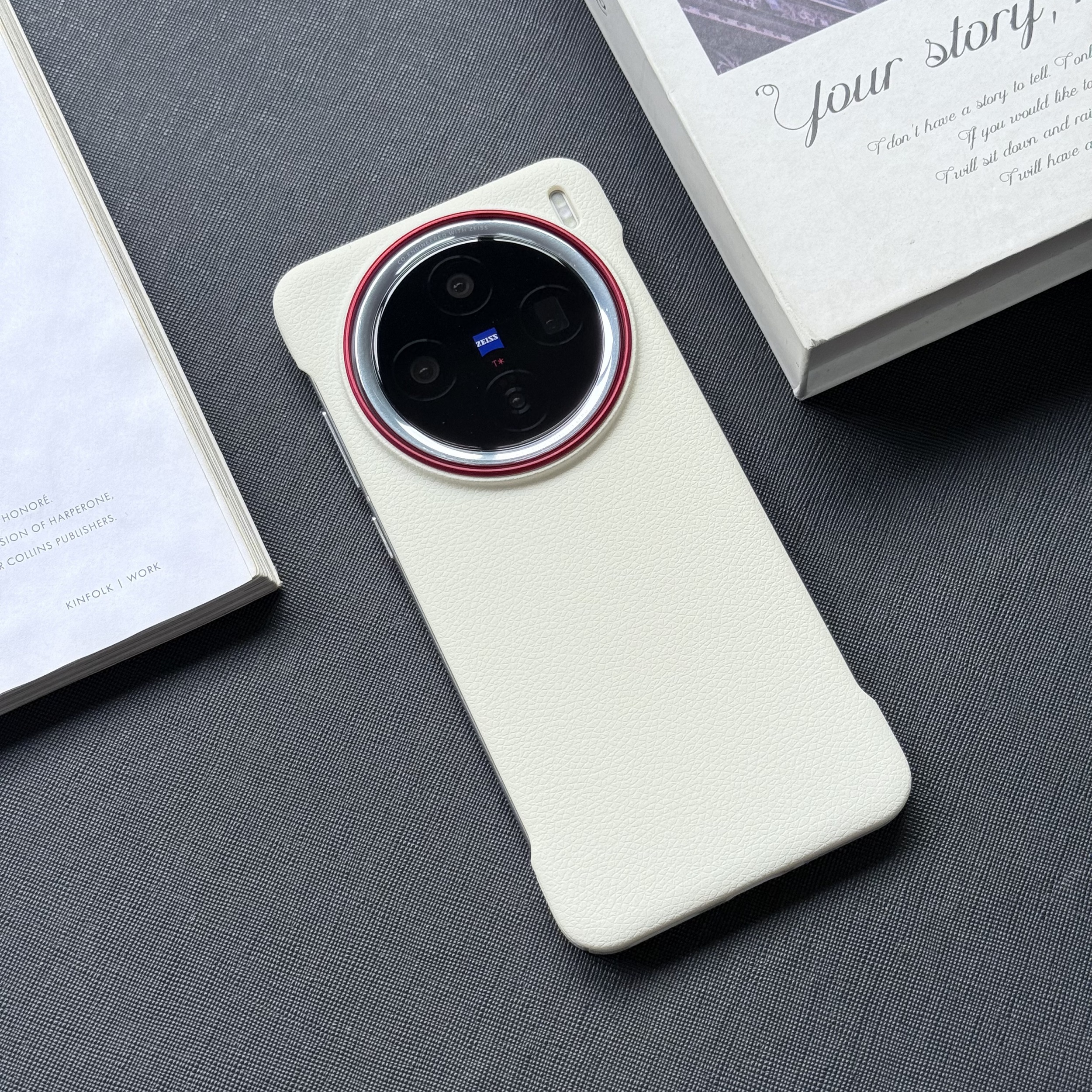 Funda para VIVO X200 Pro Ultra X200mini Funda de cuero de lujo sin marco de grano Litchi para VIVO X 200 Funda fina y ligera a prueba de golpes: Azul / Para iPhone 16 Pro