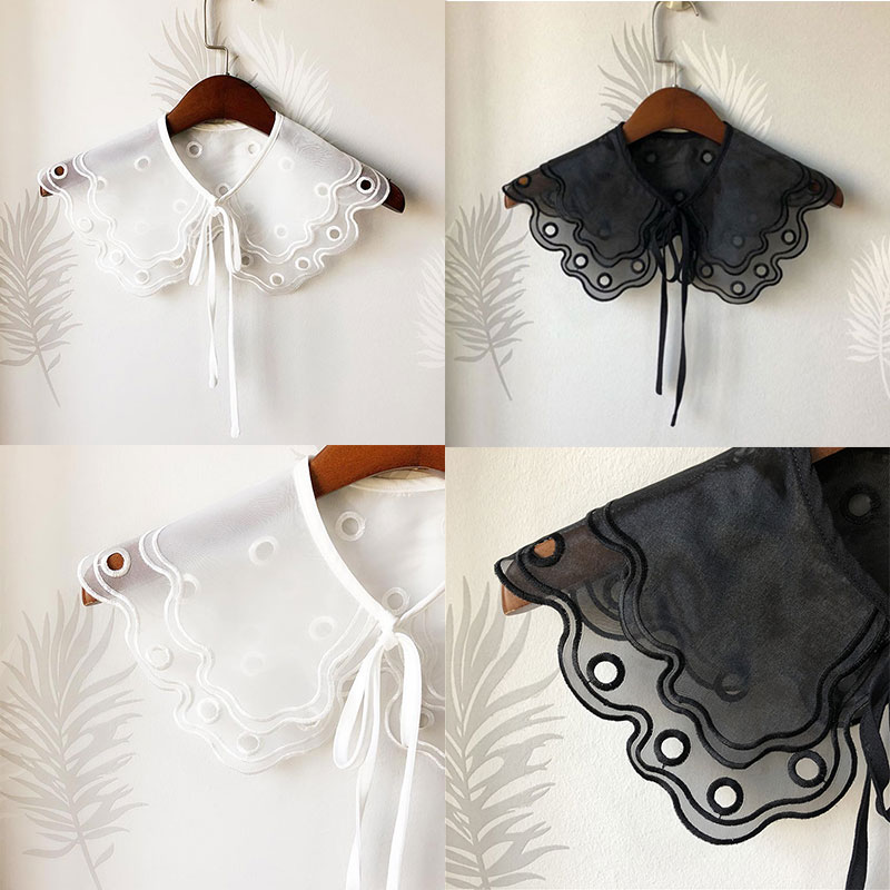 femmes faux colliers détachables colliers Dickey dentelle faux faux col chemise revers broderie évider fille faux colliers bricolage