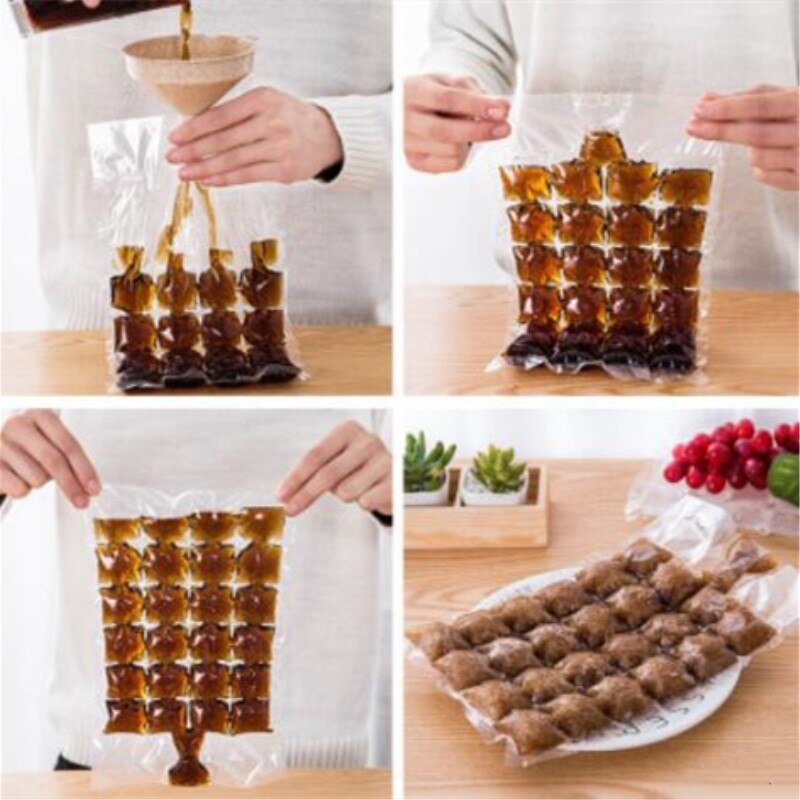 Bolsas desechables para hacer hielo, molde para cubitos de hielo, herramienta para beber, bolsas refrigeradoras, utensilios de cocina, 30/50 piezas