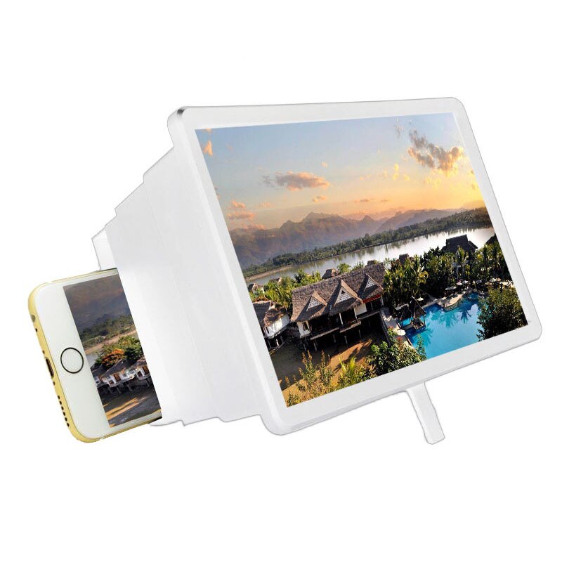 2 Soorten 3D Telefoon Screen Versterker Mobiele Draagbare Universele Screen Magnifier Voor Mobiele Telefoon Accessoires Scherm Expander: WHITE