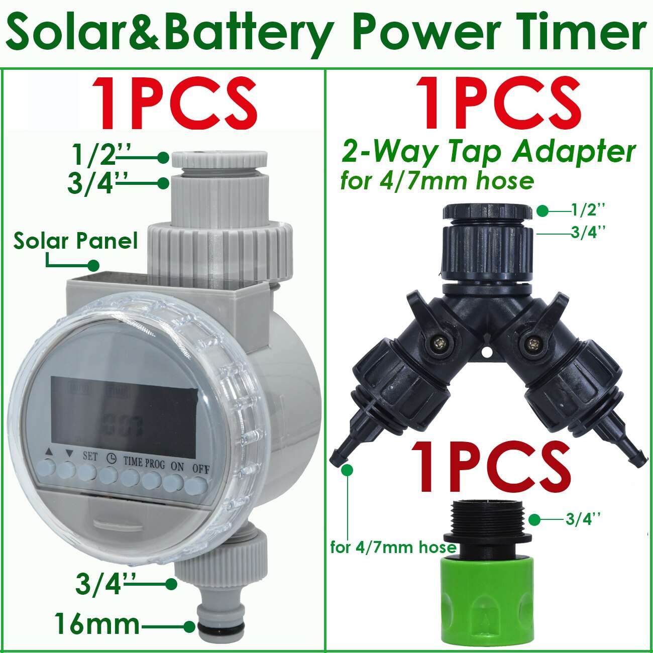 KESLA Garden Solar Battery Powered Watering Timer Drip Irrigation Greenhouse Electronic Automatic Irrigator Controller System: Yellow