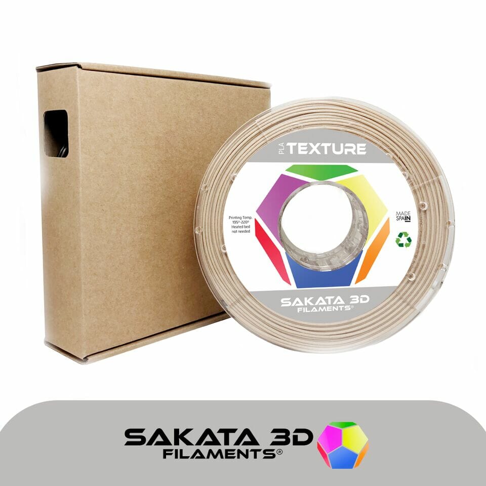 Filamento PLA 850 Texture Wood Sakata 3D Madera 1,75 mm 450 gr Impresora 3D Ender Creality Prusa EasyPrint Fabricado en España