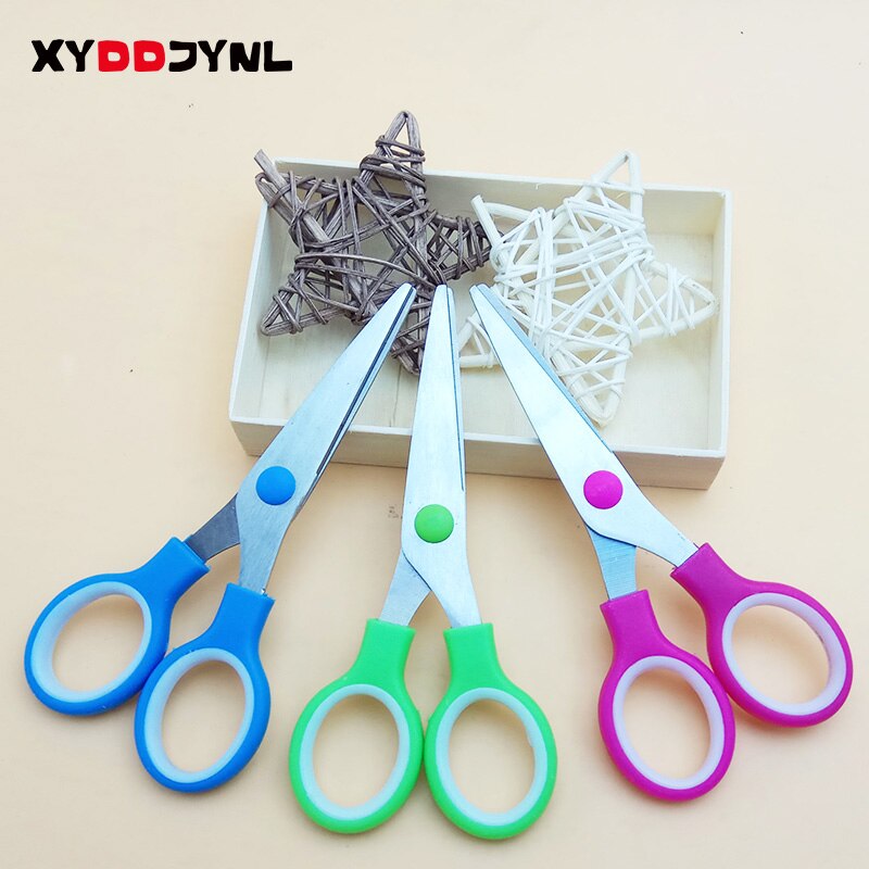 XYDDJYNL Different Colors 3 Pcs/Lot Cute School Stationery Student Scissors Paper Cutting for Kids Craft Cutter DIY Scrapbook