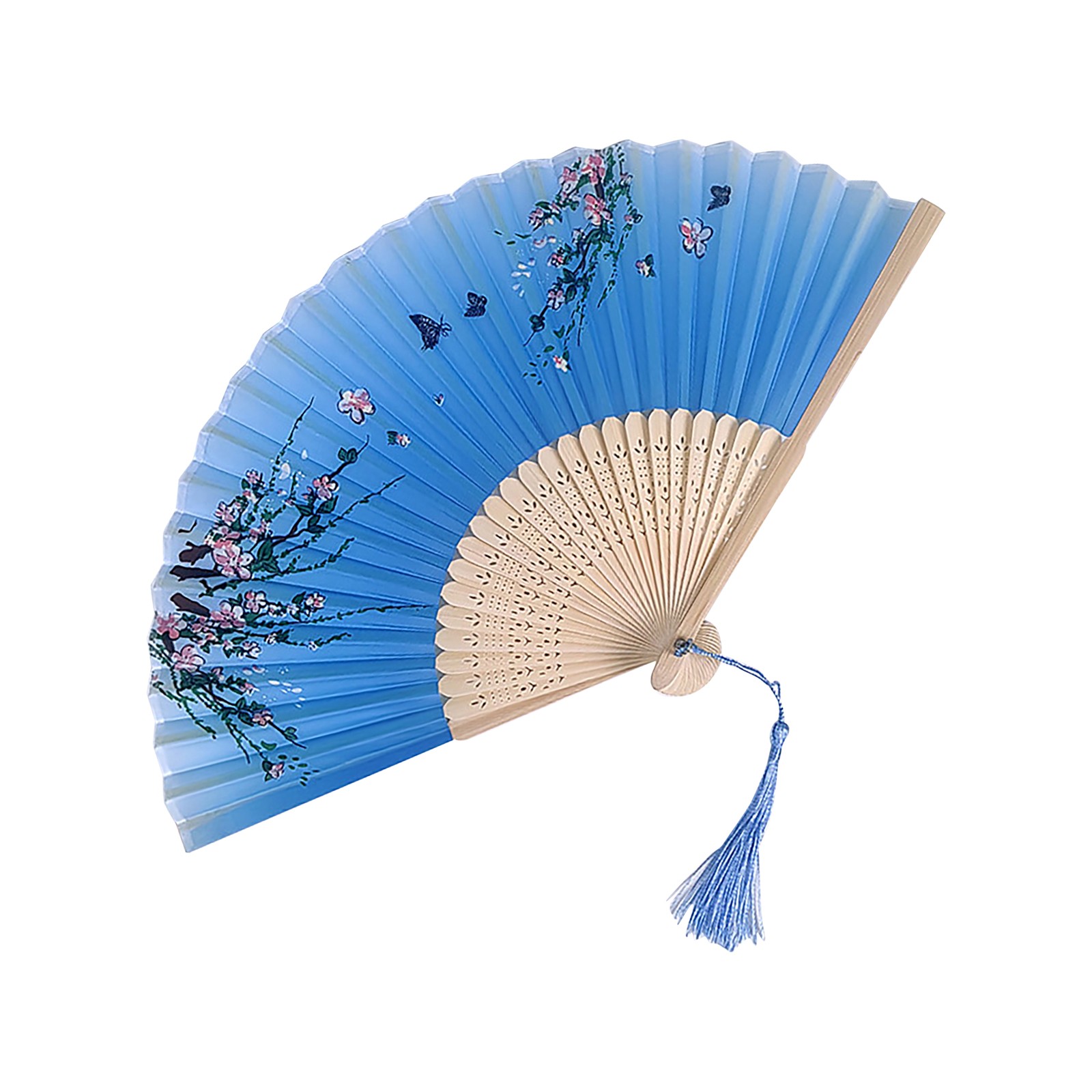 Abanico antiguo Abanico chino Abanico plegable antiguo Abanico de baile Abanicos de mano antiguos Artesanías decoradas Hanfu para fiestas de Halloween Artesanía: green