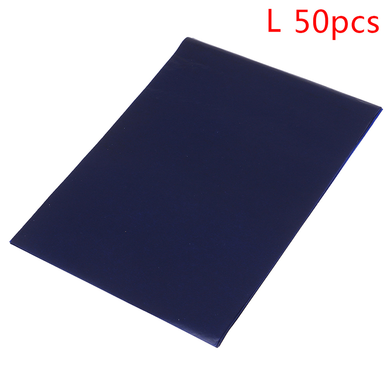 50 ark kulstofpapir 16k/32k/48k blå dobbeltsidet carbon kopimaskine stencil overførsel papir papirvarer kontorartikler: 16k