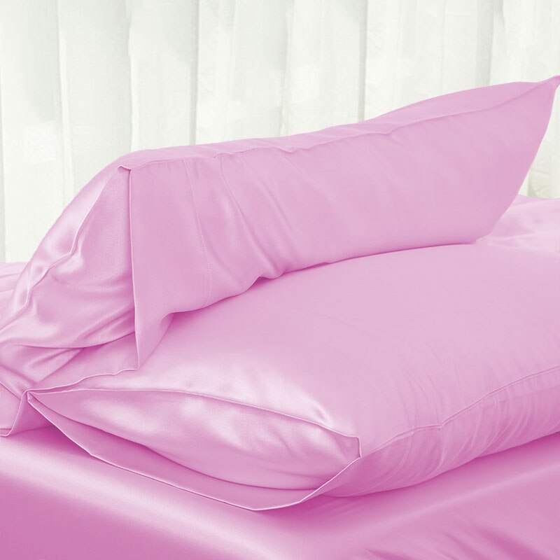 Simple satin silk solid color bedding pillowcase Single side Silk Pillow case best for Children/adult