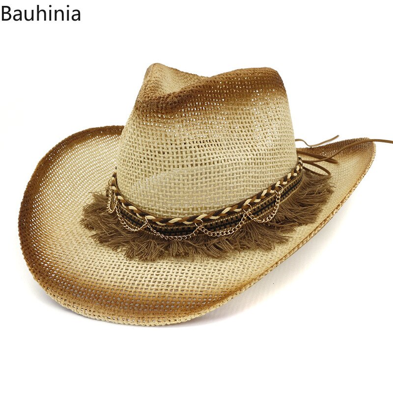 Frühling Sommer Wilde Herren Stroh Hüte Männer der Frau der Westlichen Cowboy-Hut Sonnenhut Großen Strand hut