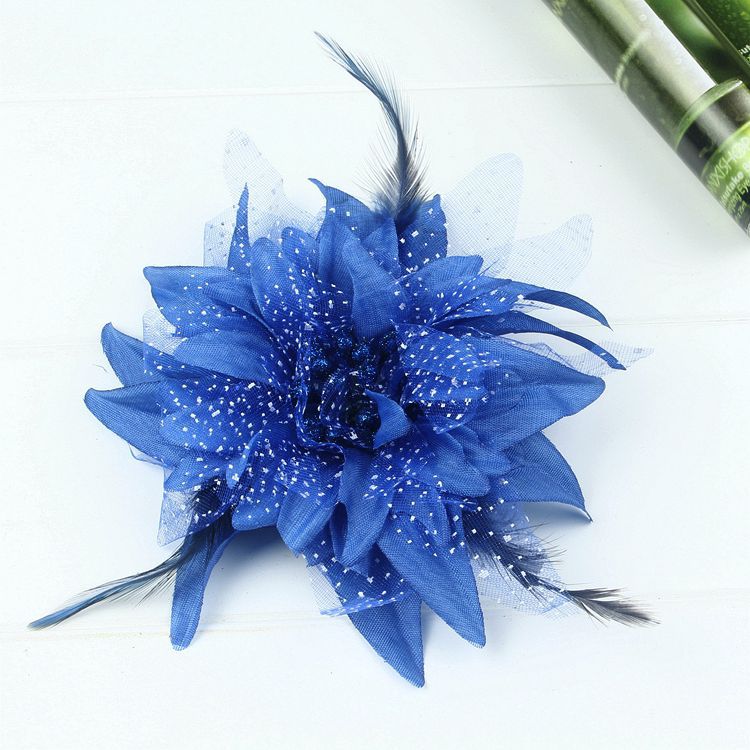 Mode Bloem Veer Bruiloft Haar Tovenaar Kraal Corsage Haarspeldjes Bruids Haarband Broche Pin Bloemen Gasten Noiva Haarspeldjes: green