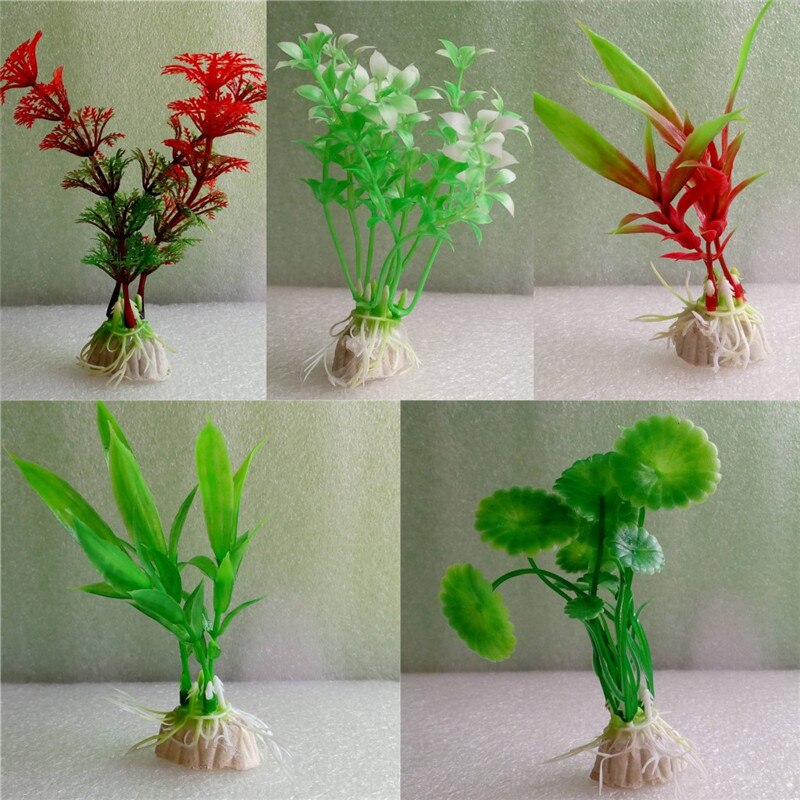 1 stk plastik akvarieplanter plantas kunstige vidunder fisk plante tilbehør akvarie ornament indretning